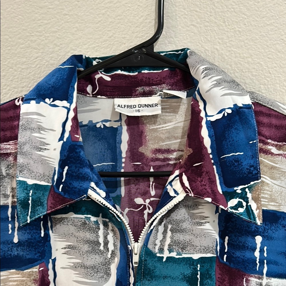 Alfred Dunner Multicolor Abstract Zip-Up Jacket - Picture 2 of 3